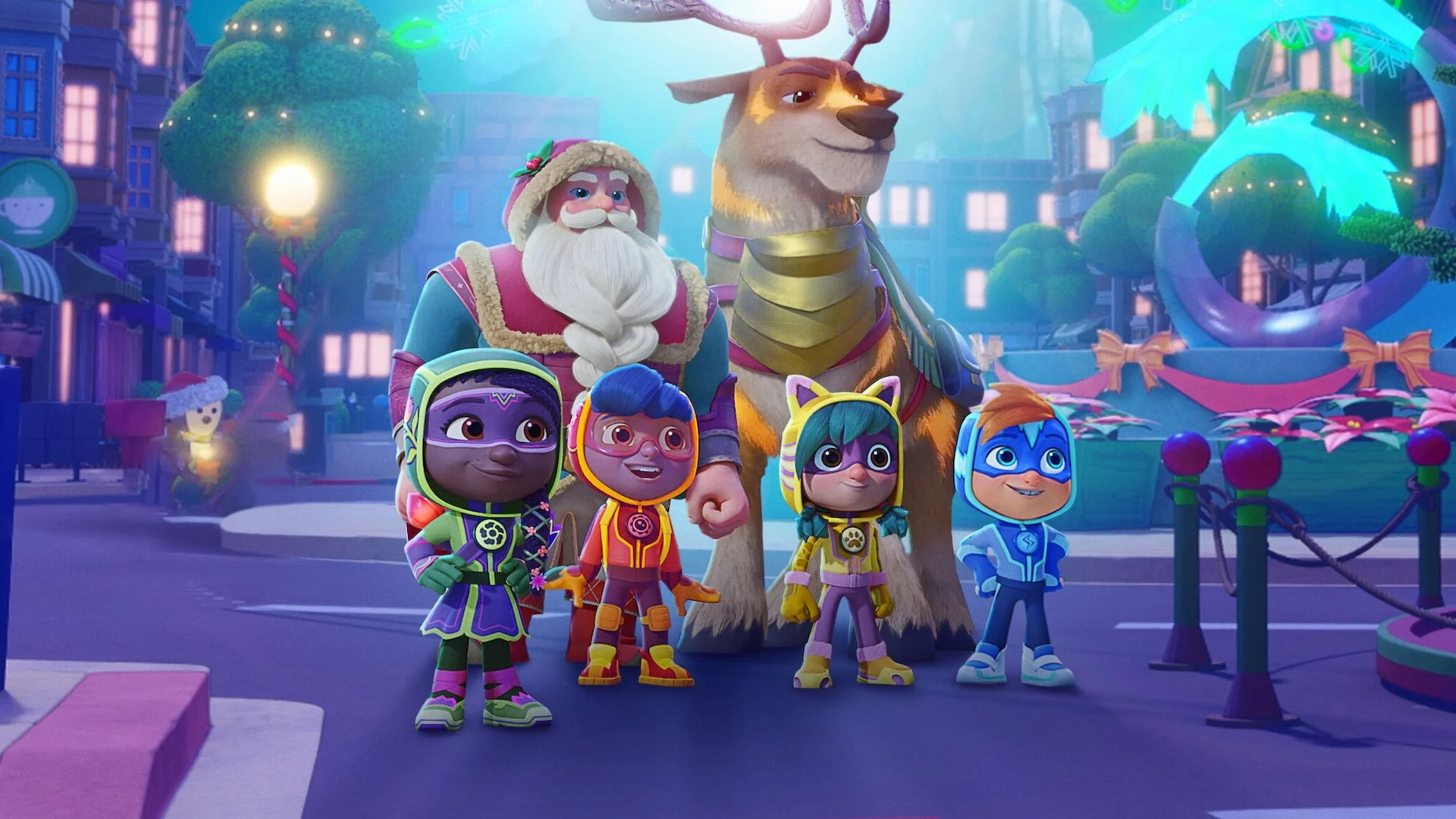 Backdrop de La Tropa Acción salva la Navidad