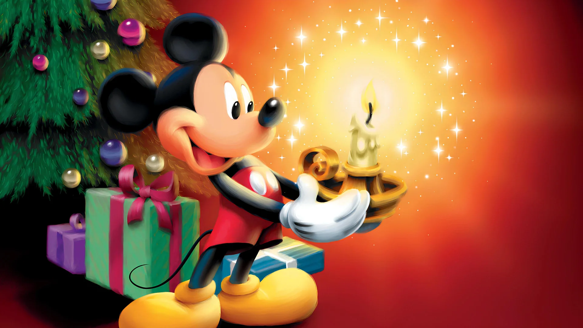 Backdrop de Mickey celebra la Navidad