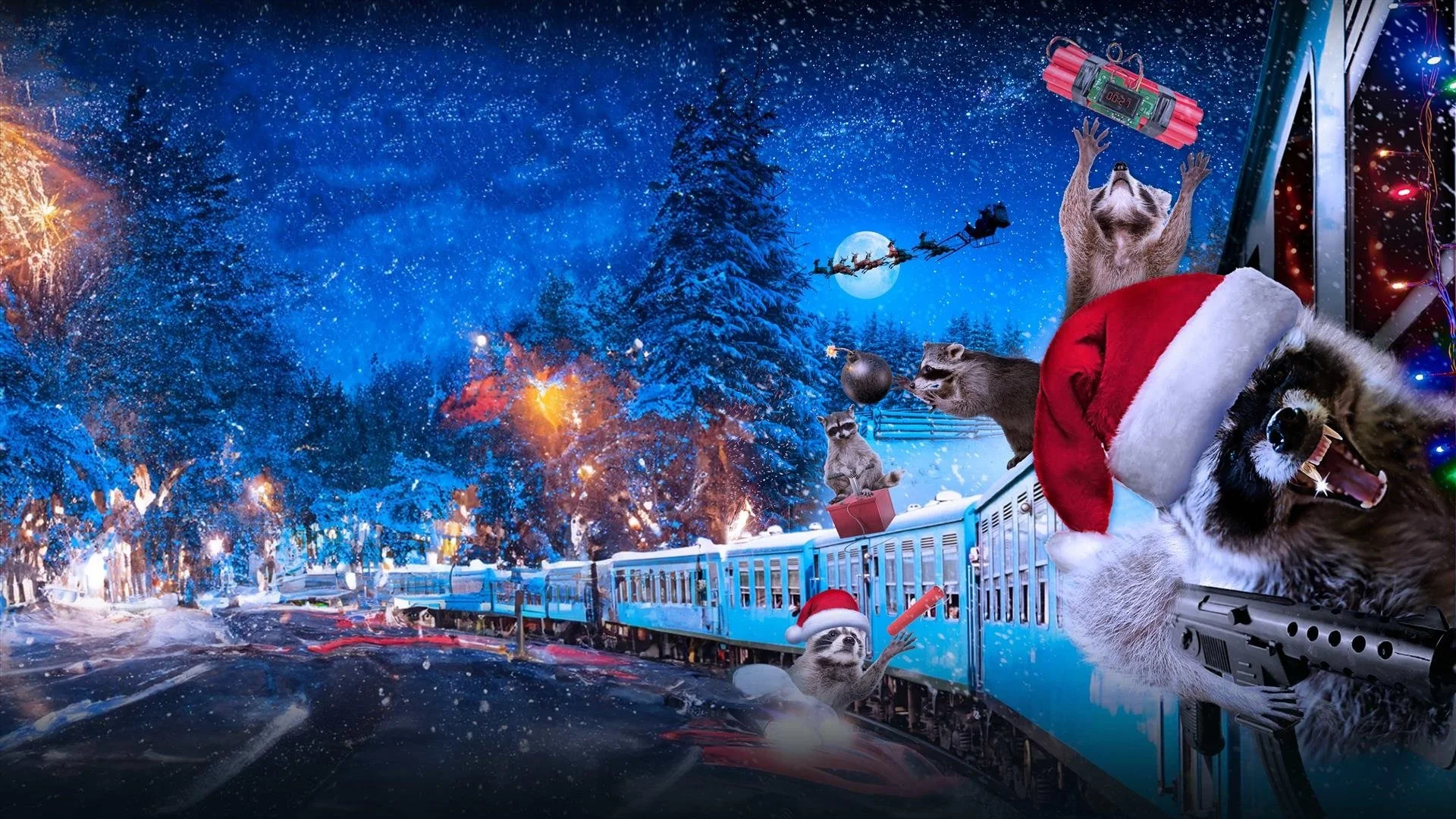 Backdrop de Mapaches Asesinos: Armados hasta los Dientes