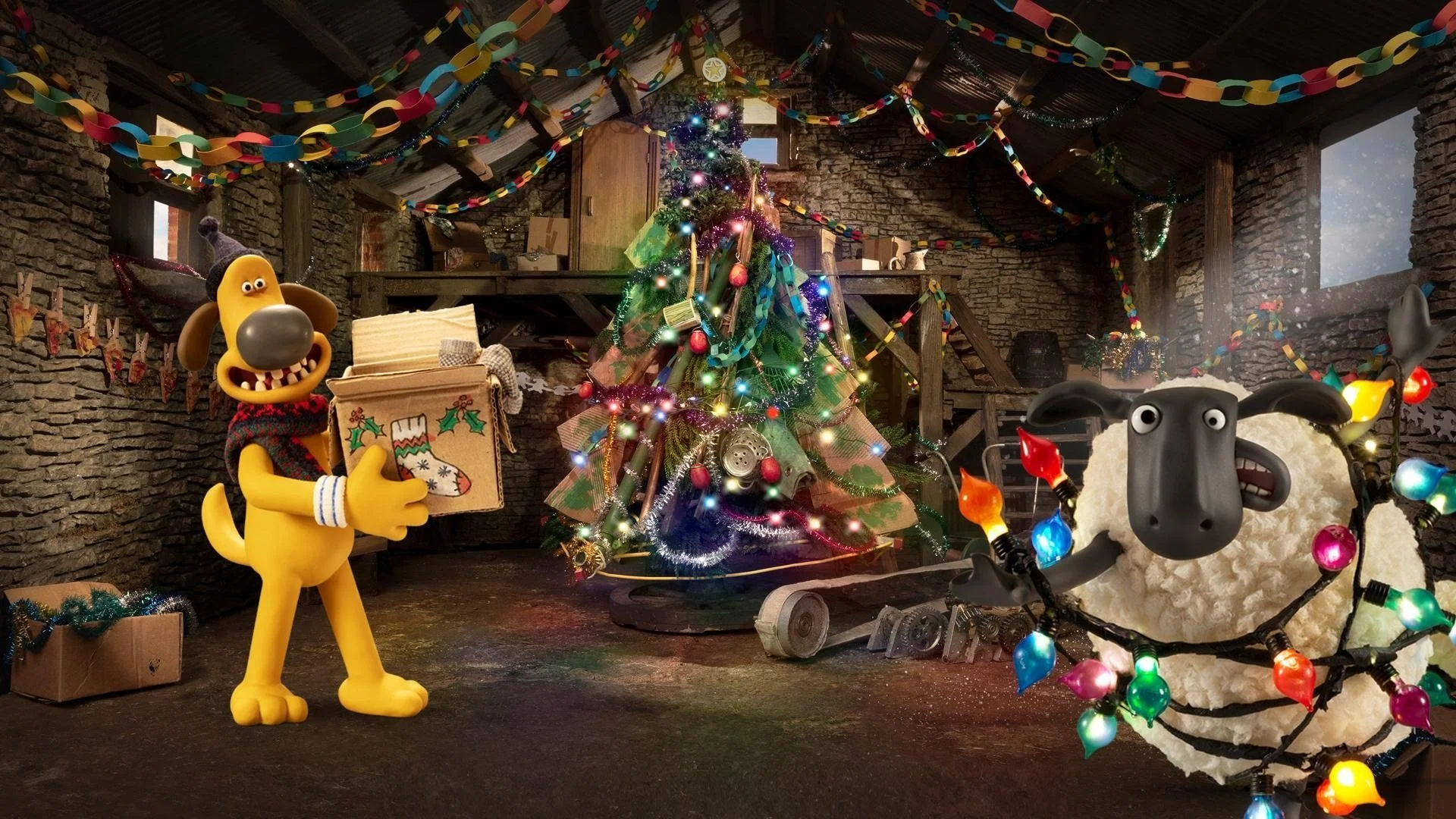 Backdrop de Shaun, el cordero: El vuelo antes de Navidad