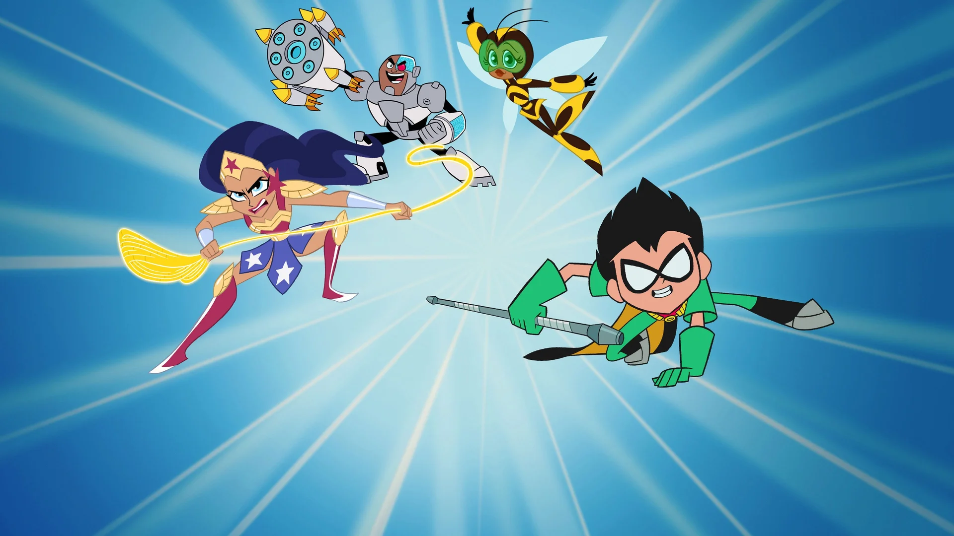 Backdrop de ¡Los Jóvenes Titanes en Acción! y DC Super Hero Girls: Caos en el Multiverso