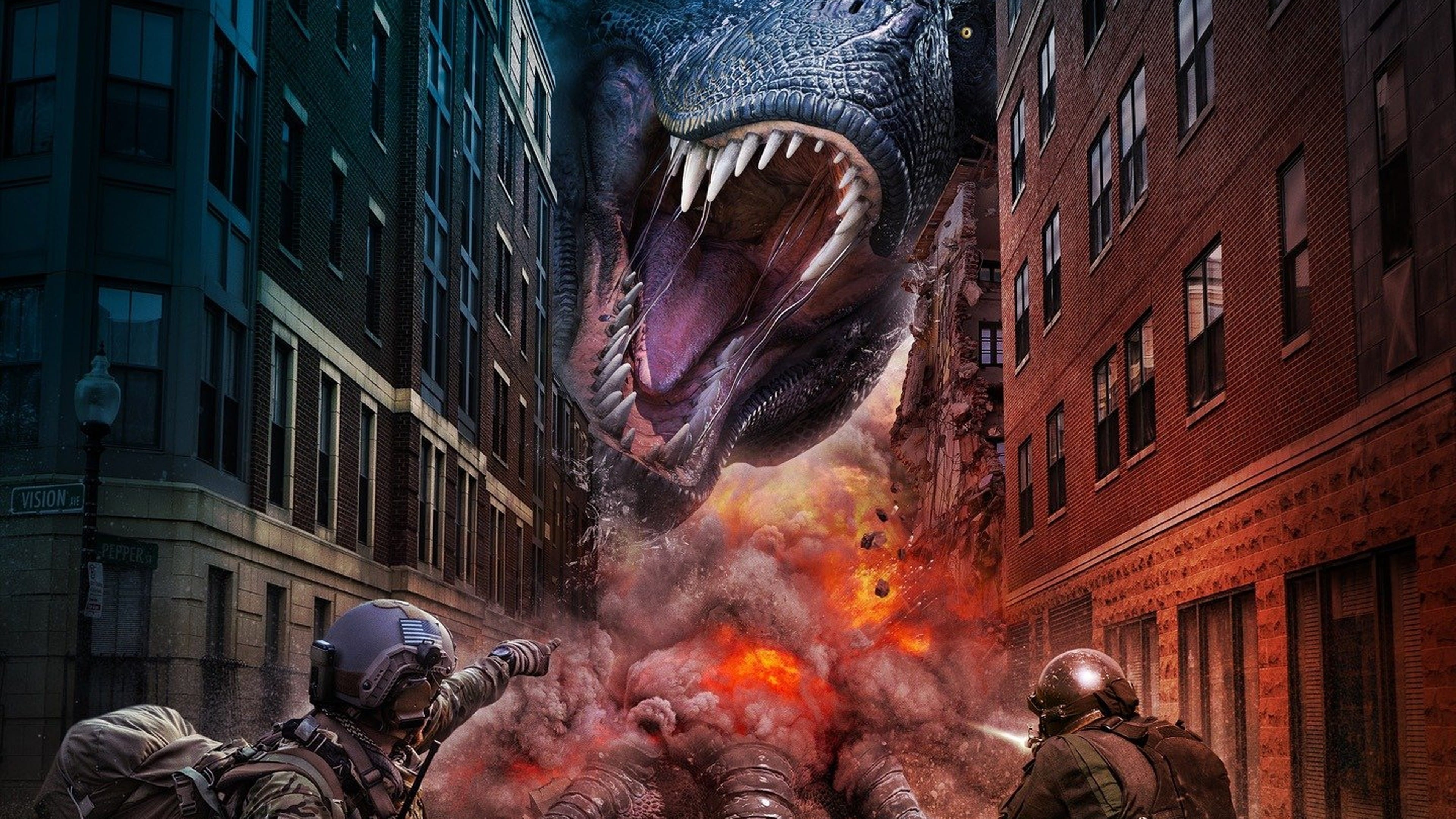 Backdrop de El ataque de los dinosaurios