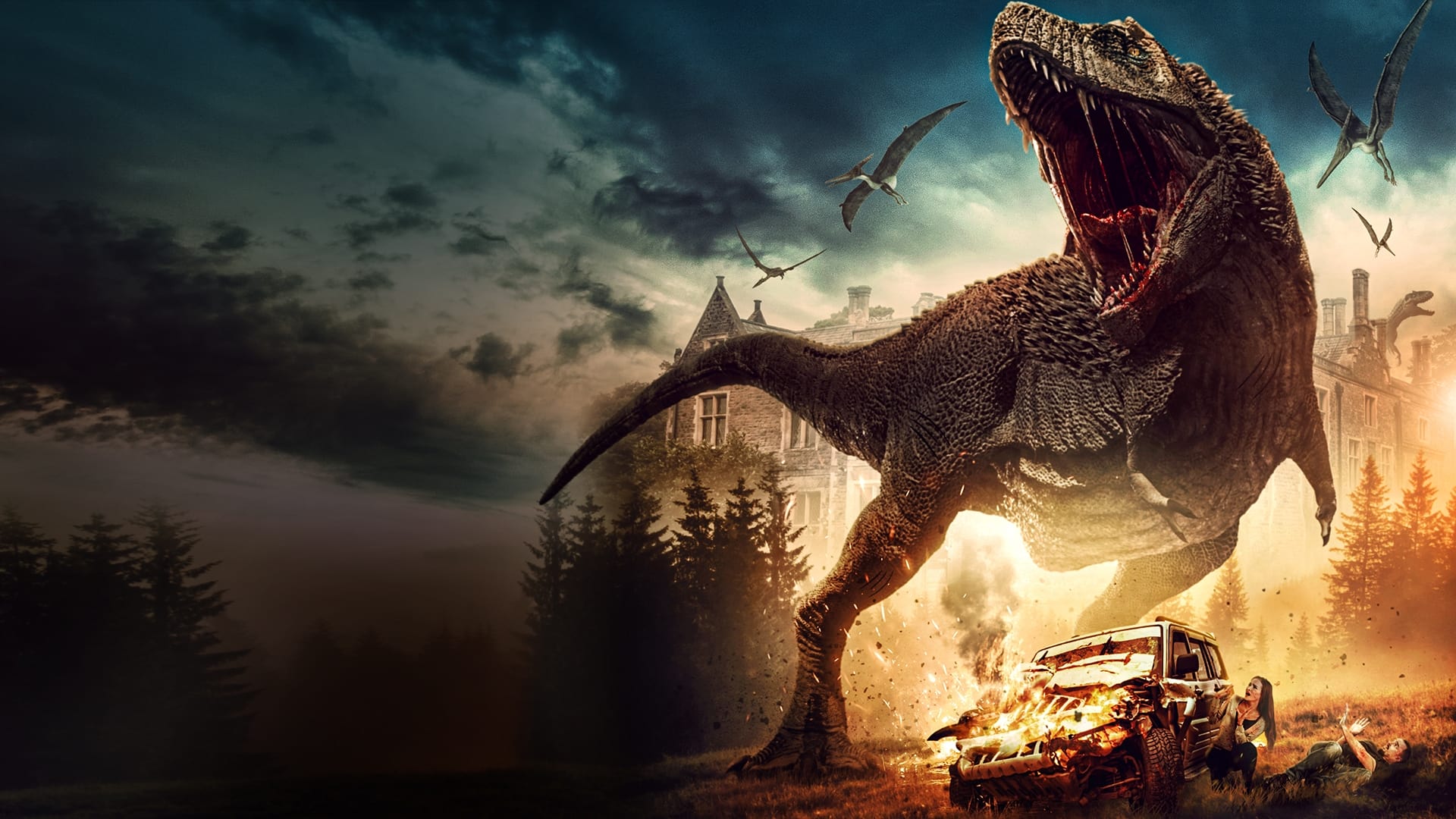 Backdrop de Hotel de dinosaurios