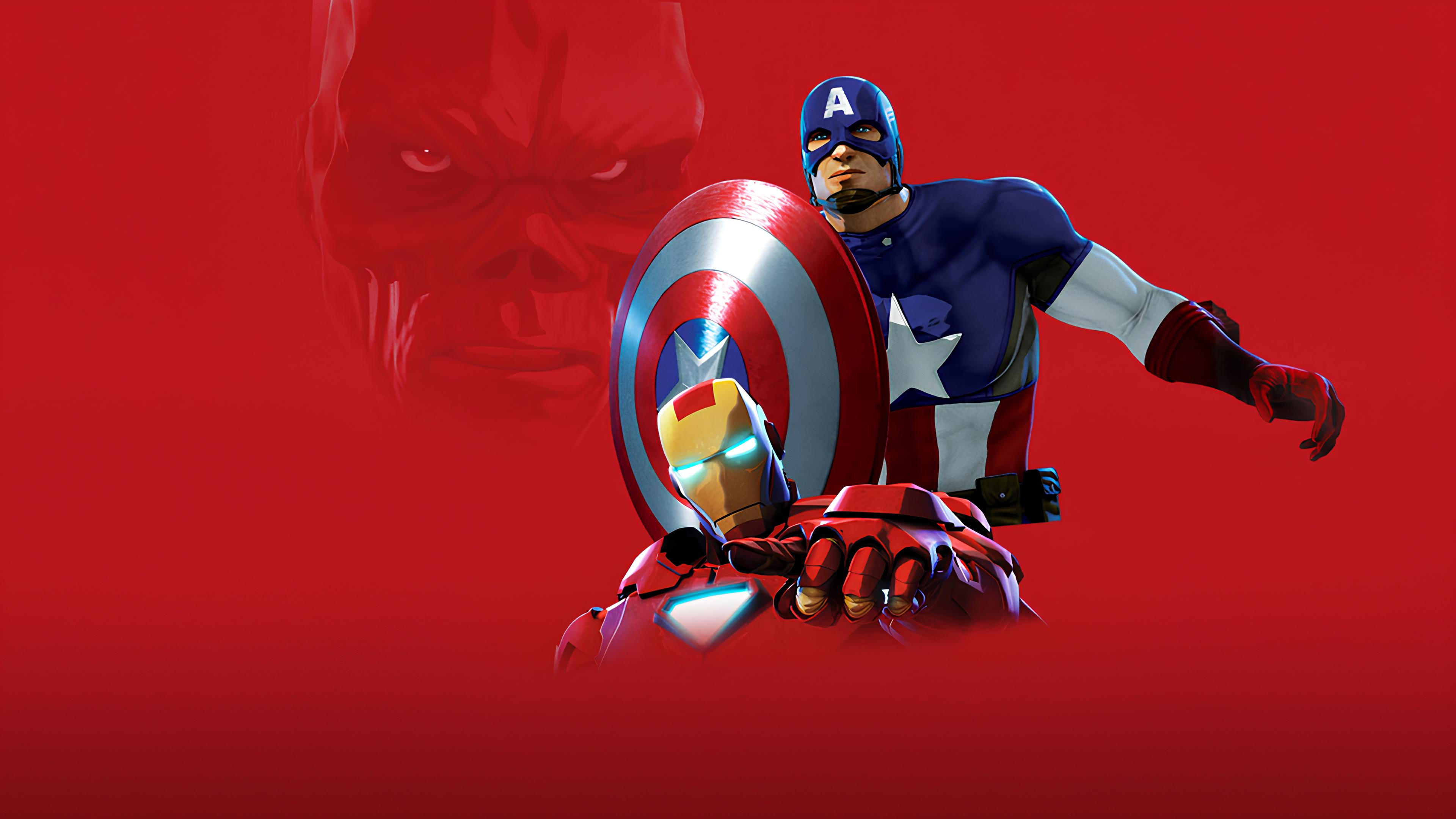 Backdrop de Iron Man y Capitán América: héroes unidos
